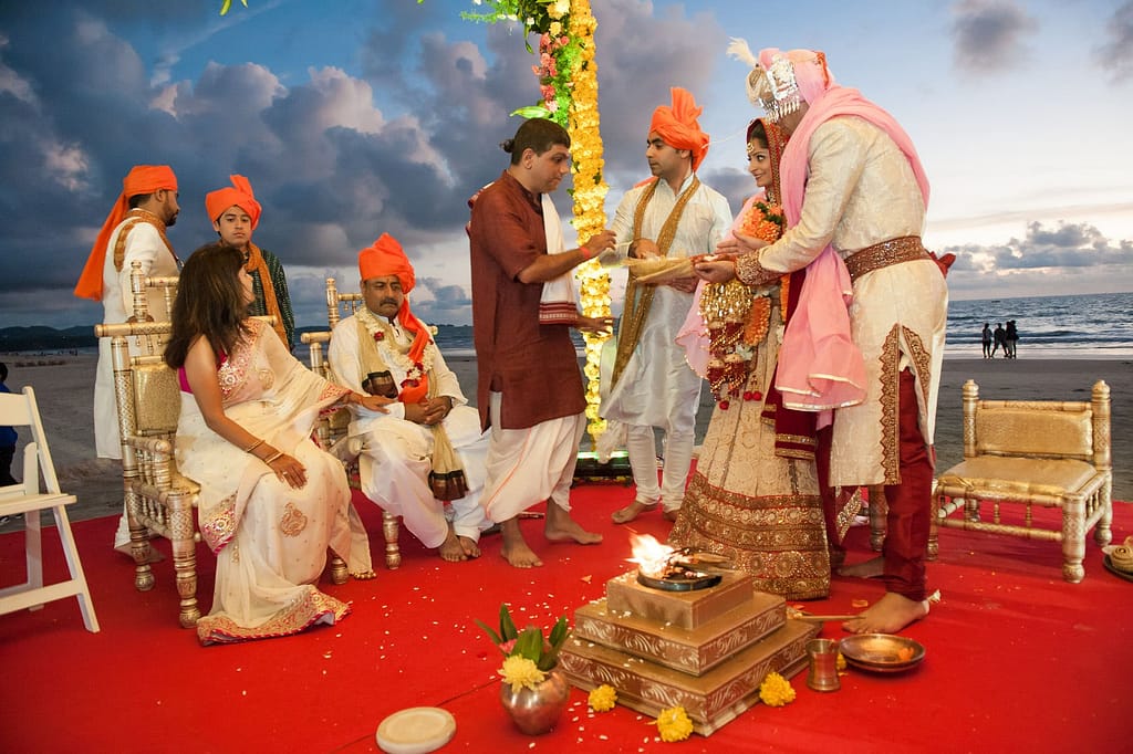 Wedding photo on Mandap